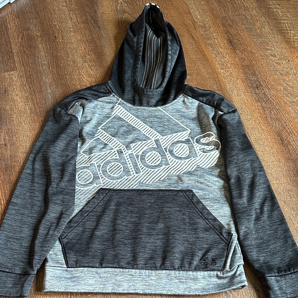 Adidas Charcoal and Black Hoodie